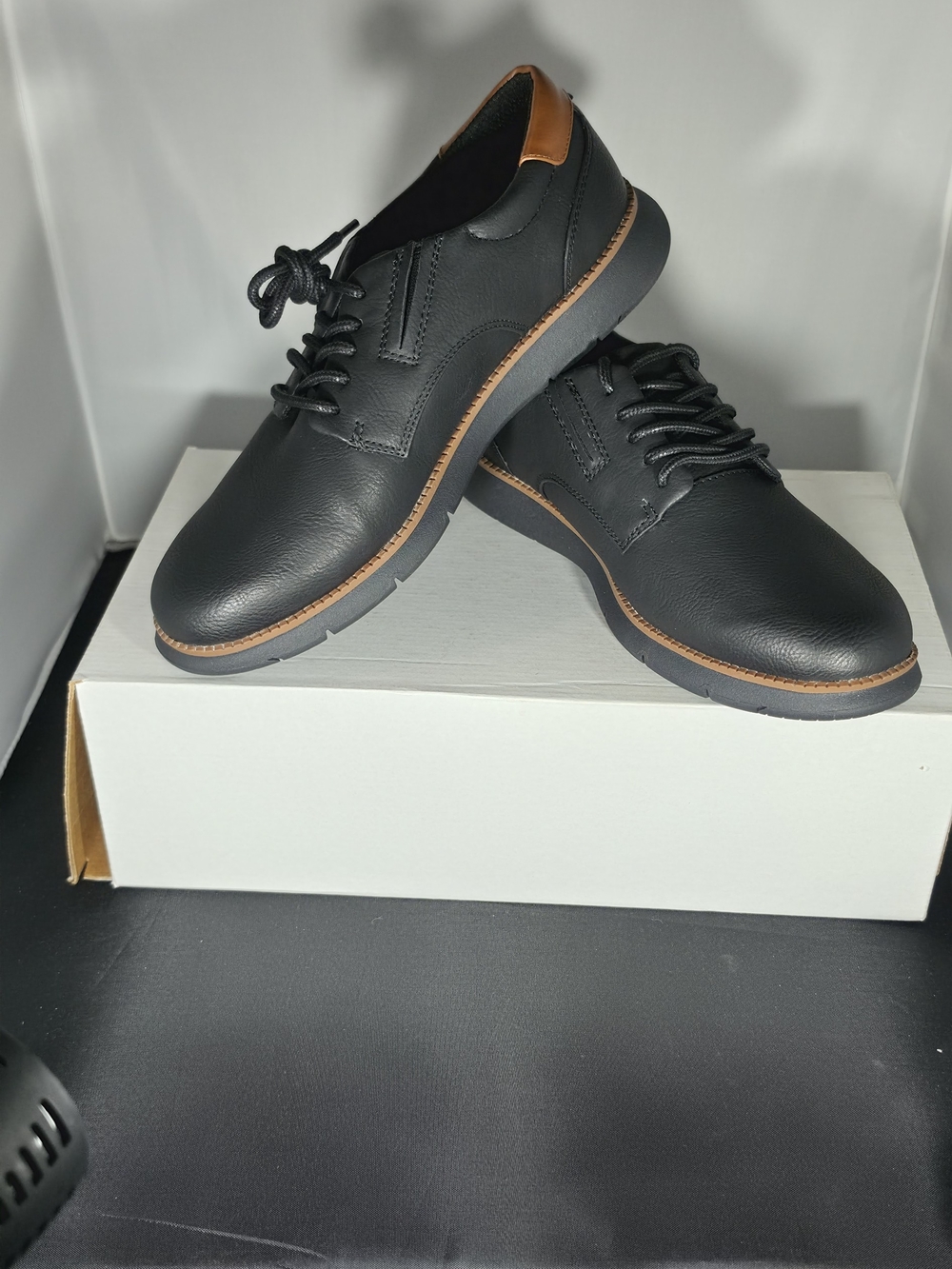 Dr. Scholl's Black Slip-On Lace Casual Shoes with Brown Accents